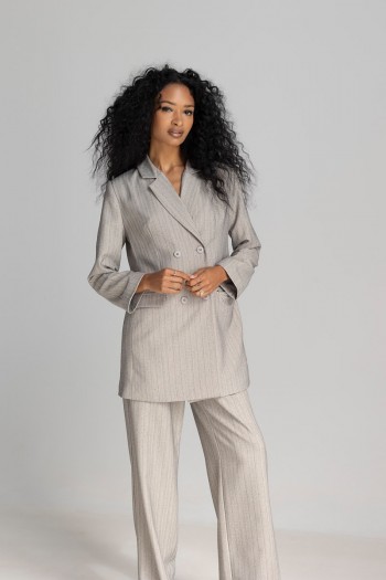 SUIT JACKET WITH STRIPES AND RHINESTONES